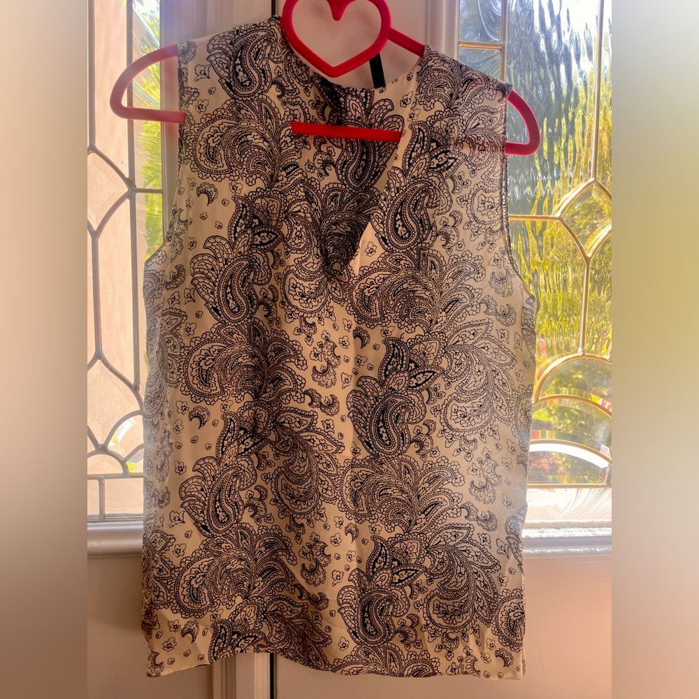 Theory Flowy Blouse with Paisley Pattern